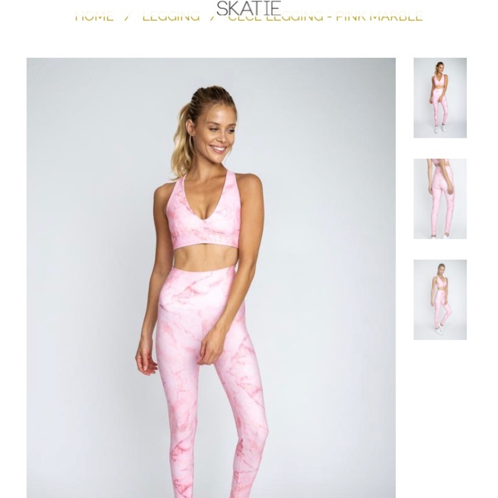 Skatie Pink Marble Leggings size Medium